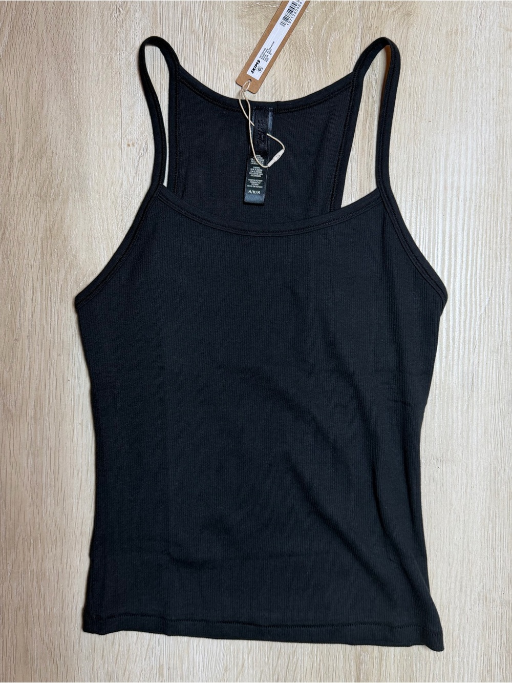 Skims Cotton Rib Scoop Tank in Soot NWT Size Medium